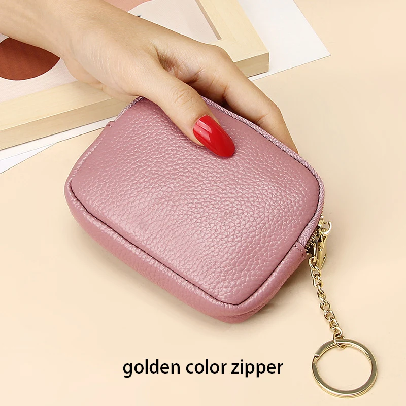 Elegant Genuine Leather Mini Purse - Luxury Designer Card Holder & Coin Pouch
