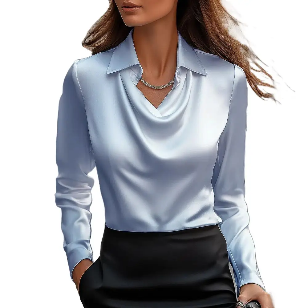 Women Long Sleeve Business Blouse Shirt