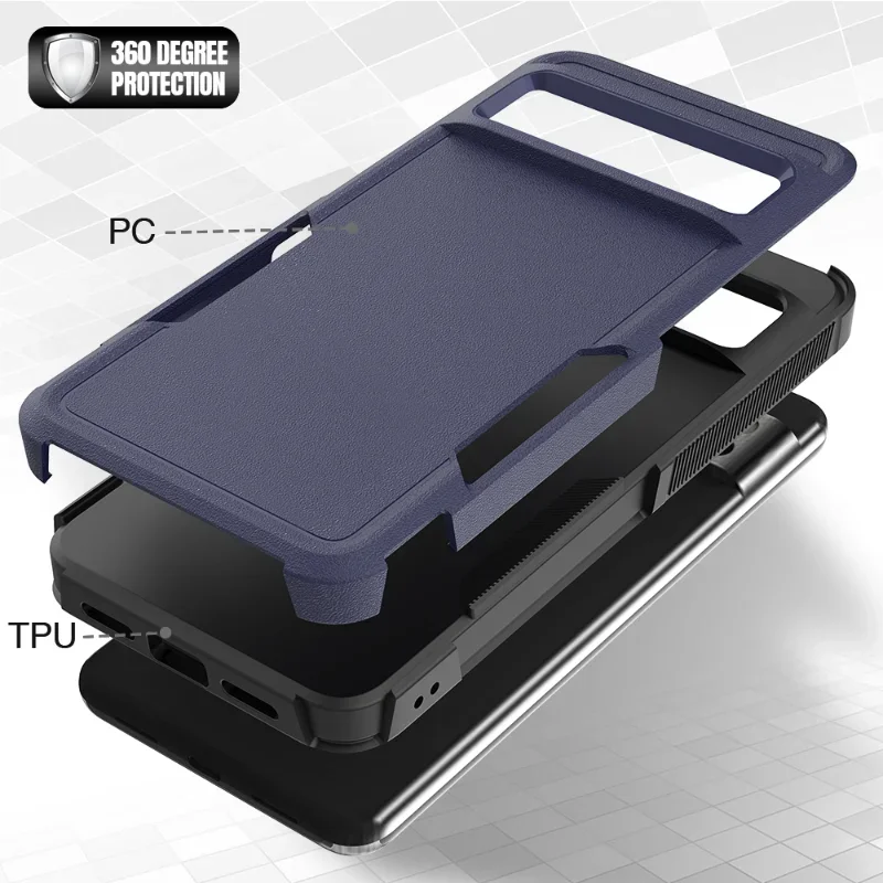 Rugged Heavy Duty 2-in-1 Shockproof Armor Case with PC+TPU Protection