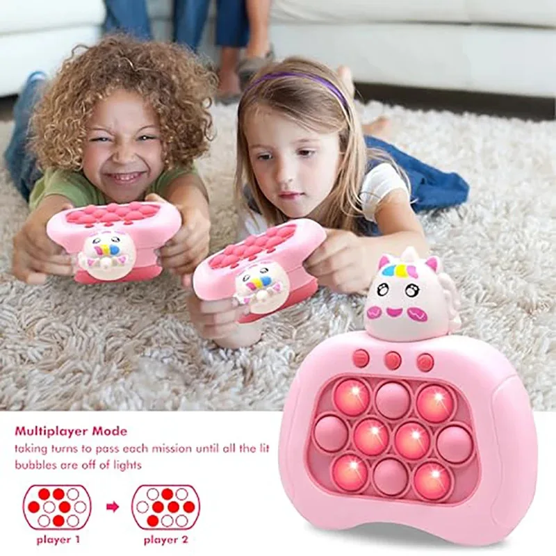 Light-Up Quick Push Pop Bubble Game Controller - Handheld Fidget Toy