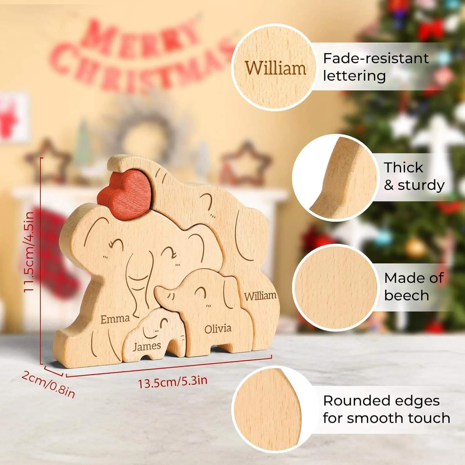 Wooden Family Puzzles ornament crafts miniature figurines miniature ornament wooden figurine crafts glass fruit pendants wooden bear family puzzle Name Art Animal Puzzles Elephant Ornaments Free Carving Gifts for Family Thanksgiving Day Gifts