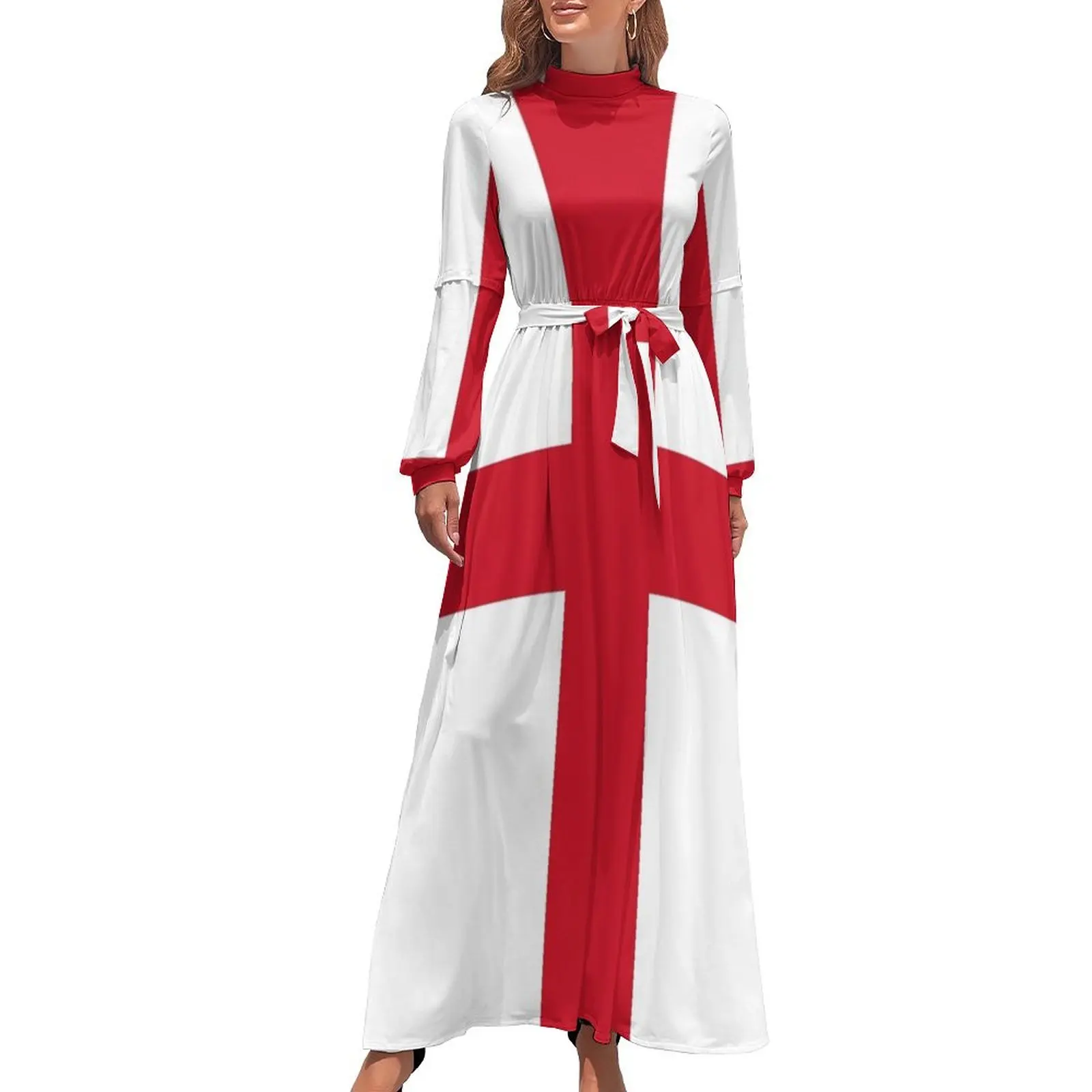 thumbnail image 1 of Vestido largo con la bandera de Inglaterra (cruz de San Jorge) vestidos de verano mujer 2024 vestidos verano, 1 of 5