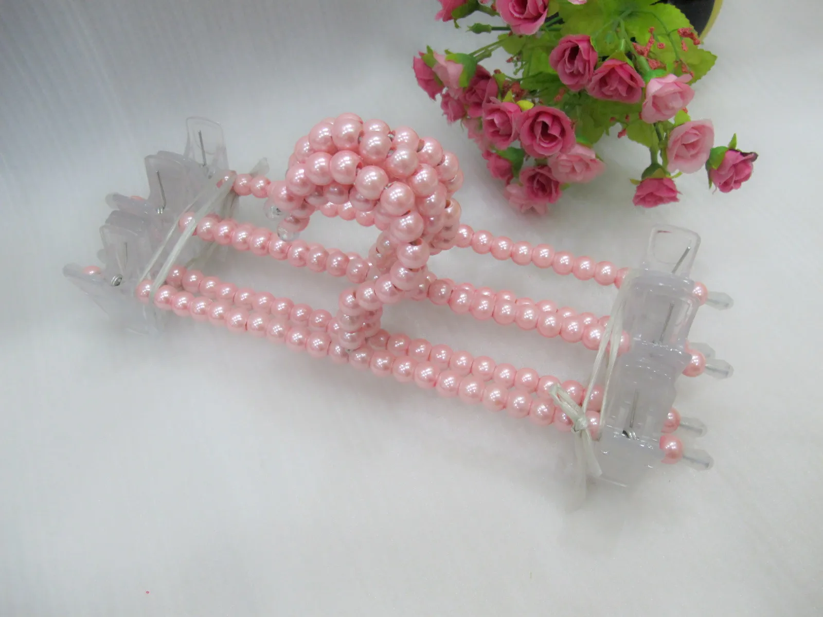 10PCS 32CM White/Pink Pearl Pants Clip Pants Rack Clothes Rack Clothing Store Display Pants Rack Hanger Wholesale 6