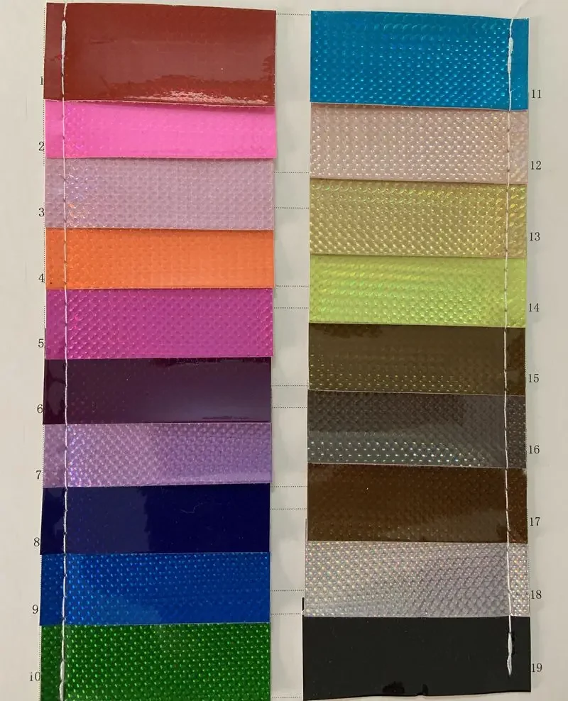 물결무늬 홀로그램 효과 PVC 장 합성 가죽 소재
