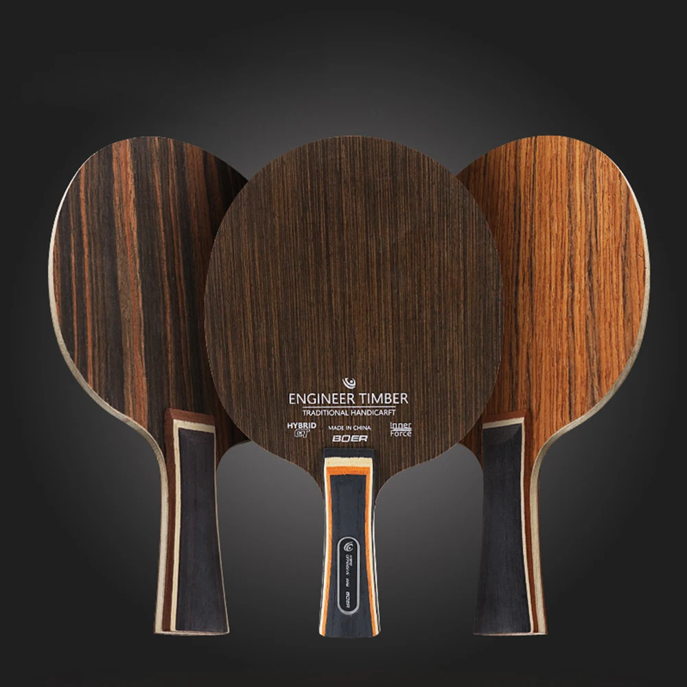 Premium Ebony Dalbergia Table Tennis Blade - 5-Ply 6.2mm Paddle with Long Handles