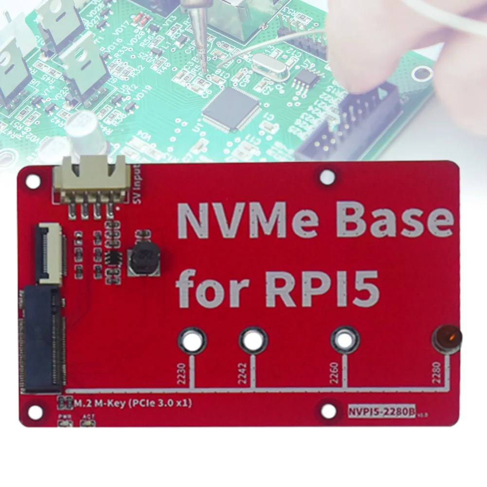 Raspberry Pi 5 NVME M.2 SSD HAT, M.2 슬롯 M-키 PCIe 주변 보드, M.2 M-키 2230 2242 2260 2280 SSD
