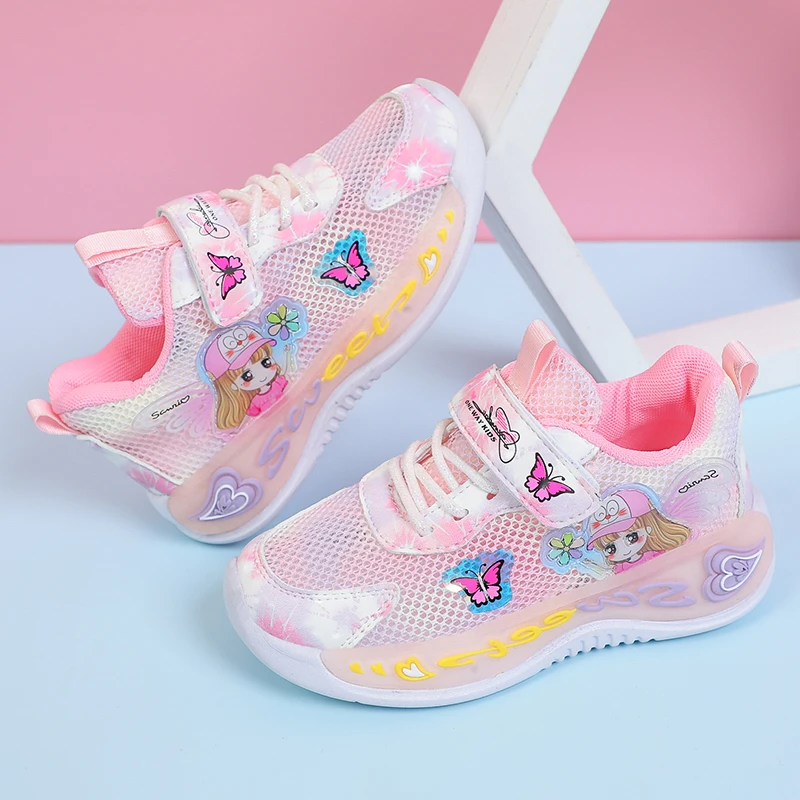 2025 أحذية شعبية الفتيات موضة الوردي الكرتون أحذية...