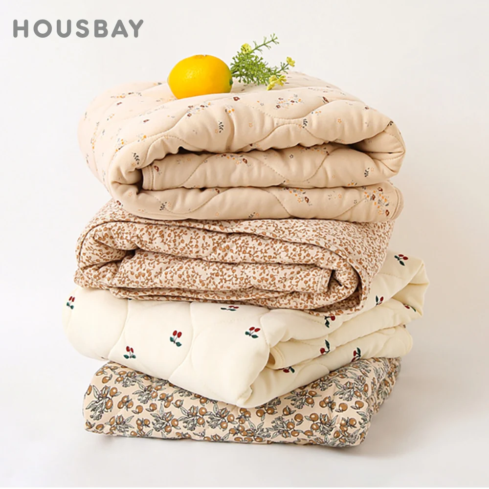 

Baby Blanket Quilting Infant Crib Cover Cute Cherry Print Toddler Summer Air Conditioner Quilt Cotton Warm Baby Growth Blanket