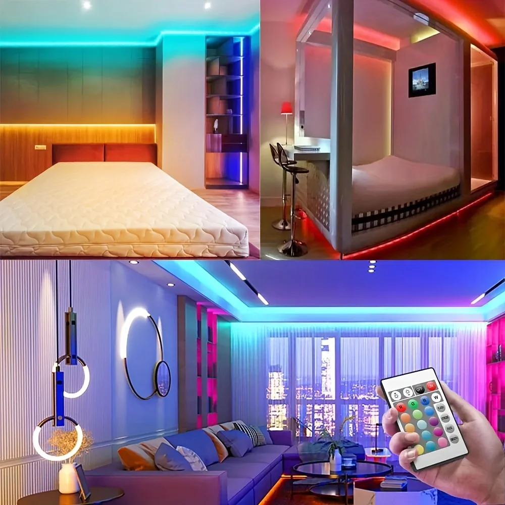 10m 20m Led Strip Lights with 44 Key Remote Control 5050 RGB Tape Led Wall Room for Home Bedroom Party Decor TV Backlight