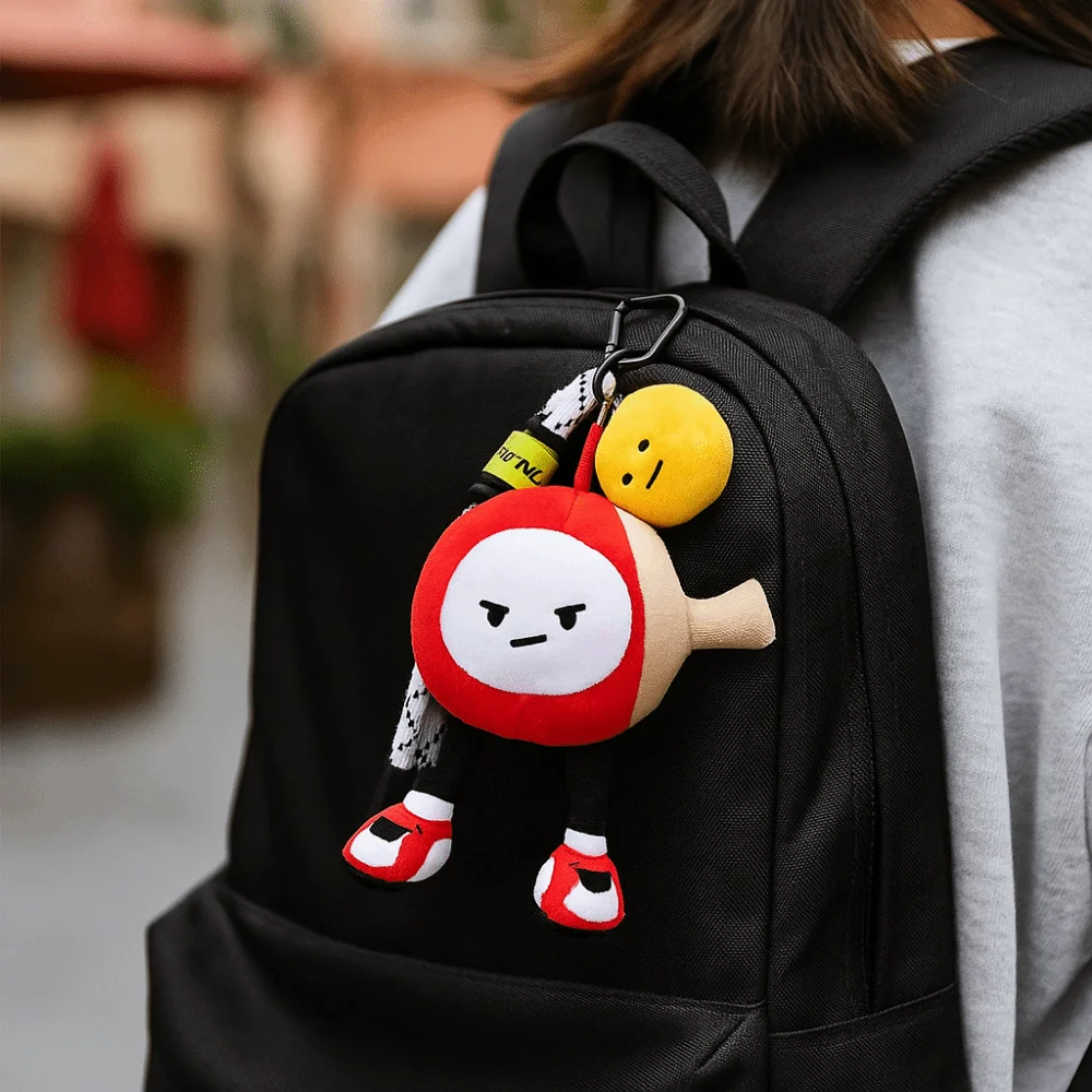 PP Cotton Plush Table Tennis Plush Toy Fluffy Collection Table Tennis Doll Pendant Hanging Comfortable Sports Plush Keychain