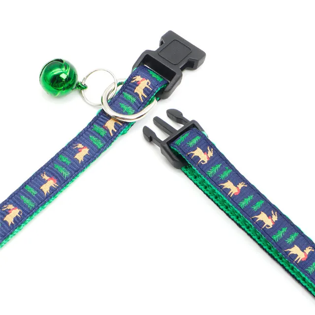 With Bells Christmas Cat Collar Polypropylene White/Green/Red Elk Dog Necklace Adjustable Snowflake/Elk Deer Pet Accessory 5