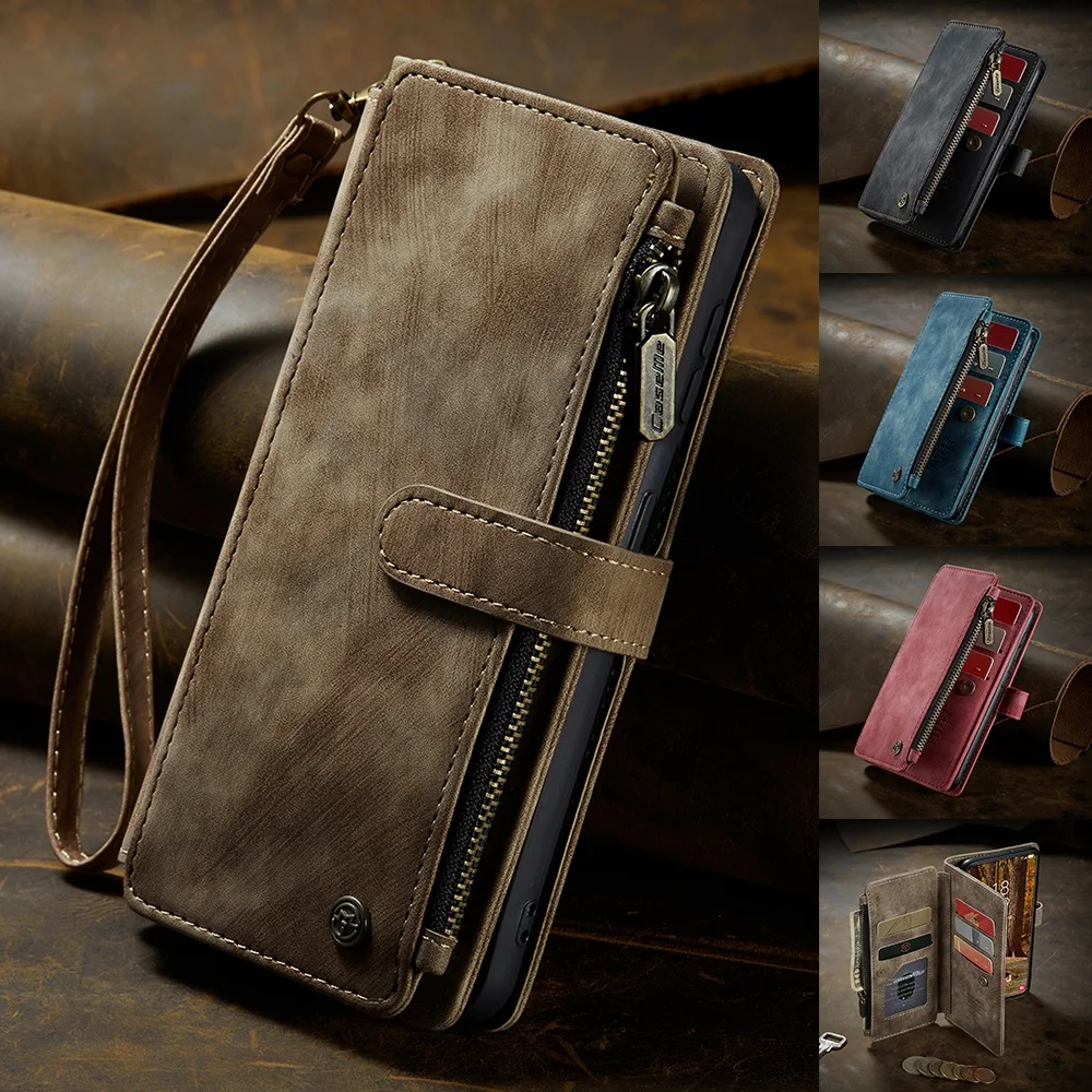 

Luxury Wallet Leather Case for Samsung Galaxy S23 Ultra S22 S21 S20 FE S10 S9 S8 Plus A54 A53 A52S A33 A14 A13 Lanyard Wristlet