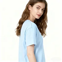 T-Shirt à manches courtes en coton pour femmes, décontracté, à la mode, de haute qualité, confortable, vêtements d'été pour Couple, 200g 4