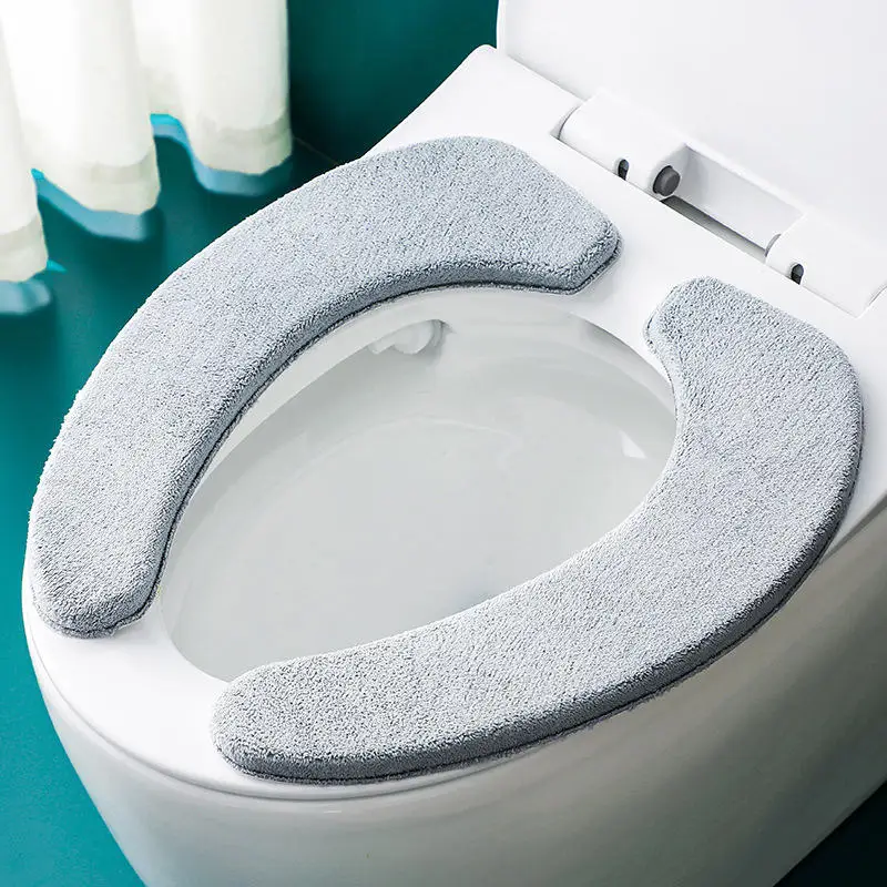 Thickened Toilet Seat Household Washer Toilet Cover Winter Plush Toilet Seat Cover Four Seasons Universal Paste Toilet Seat