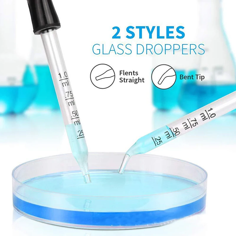 1ml Glass Scale Dropper Rubber Head Scale Pipette Dropper Essential Oil ...