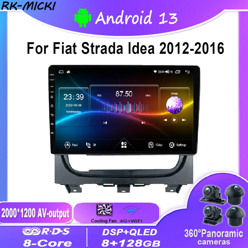 

Android 13 мультимедийный плеер для Fiat Strada Idea 2012-2016 мультимедийный экран Стерео Авторадио GPS навигация Carplay