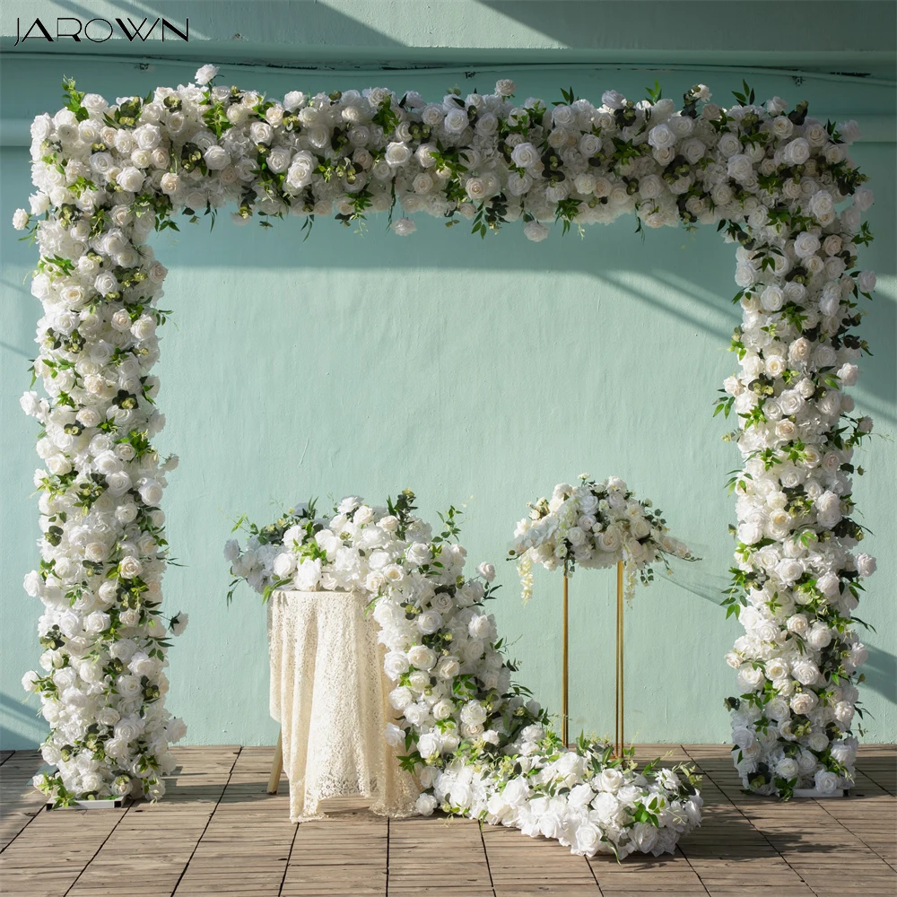 

Customized Floral Arrangement Luxury Greenery White Rose Flower Runner for Wedding Event Stage Arch Decor Table Centerpieces