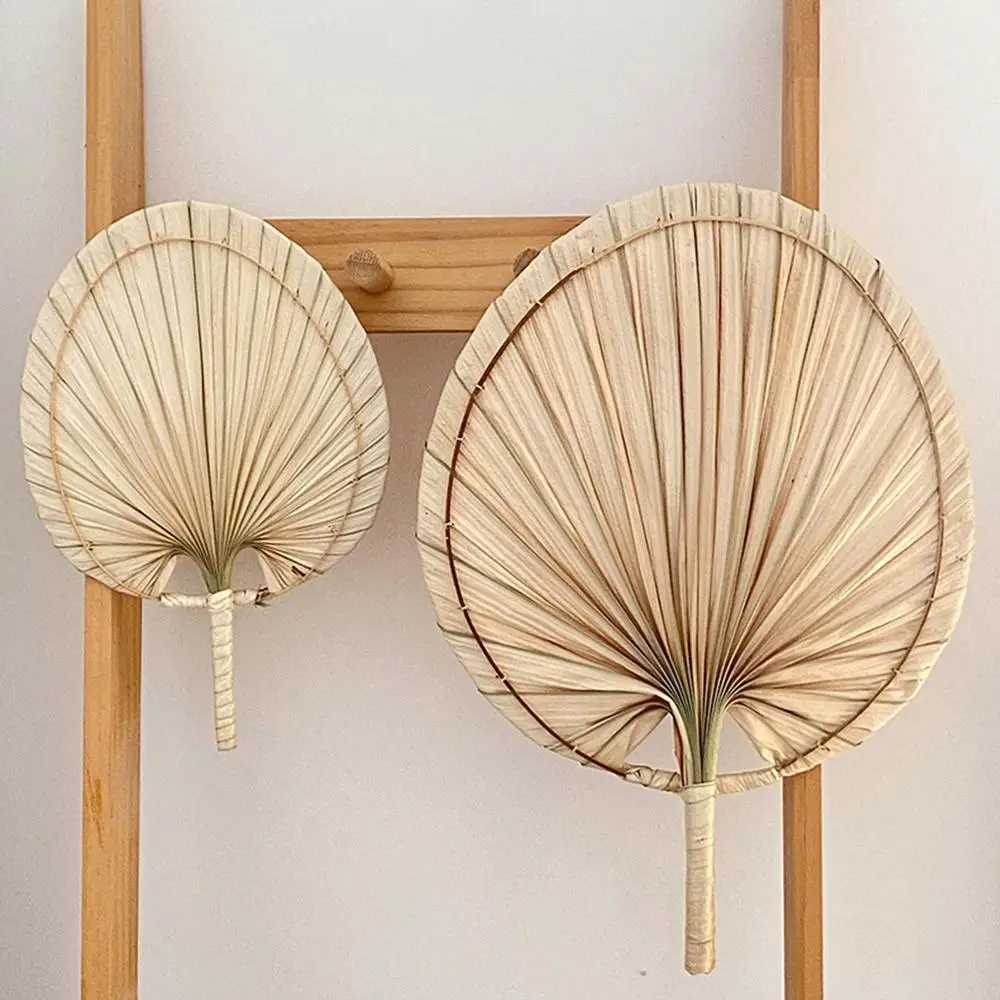 Description Picture 2 of itemHand Fans Hand Made Fan Rattan Decoration For Wedding Natural Palm Leaf Woven Fans Wall Art Decor For Farmhouse Ornaments