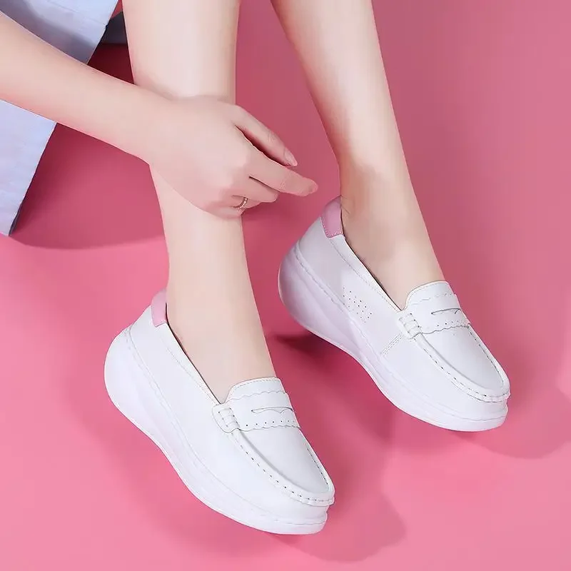 

Genuine Leather Shoes Women's 2024 Spring and Autumn New Breathable Leather Shoes Mary Jane Shoes Casual Flat Loafers