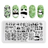 Panda Nail Art Template Cute Panda Design Nail Stamping Plate Bamboo Patterns Manicure Nail Art Image Plates Fun Panda Faces 1
