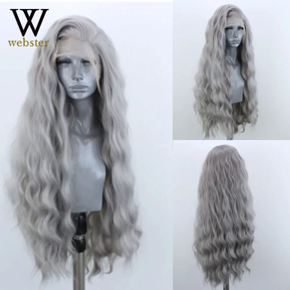Blonde Synthetic Lace Front Wig Long Wave For Women Cosplay lace front wig lace wigs womens synthetic wigs synthetic wigs