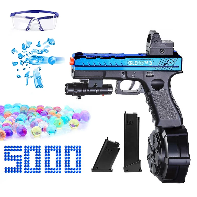 Glock elétrica gel blaster arma de brinquedo e bola água