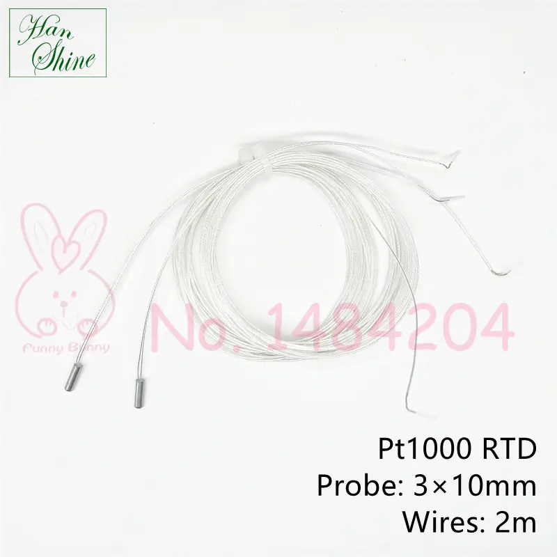 2 PCS PT1000 Probe 3mm*10mm Platinum Resistance RTD Sensor 2 Meter Two Wires FEP Cable Temperature Detector Max. 200 °C image 7