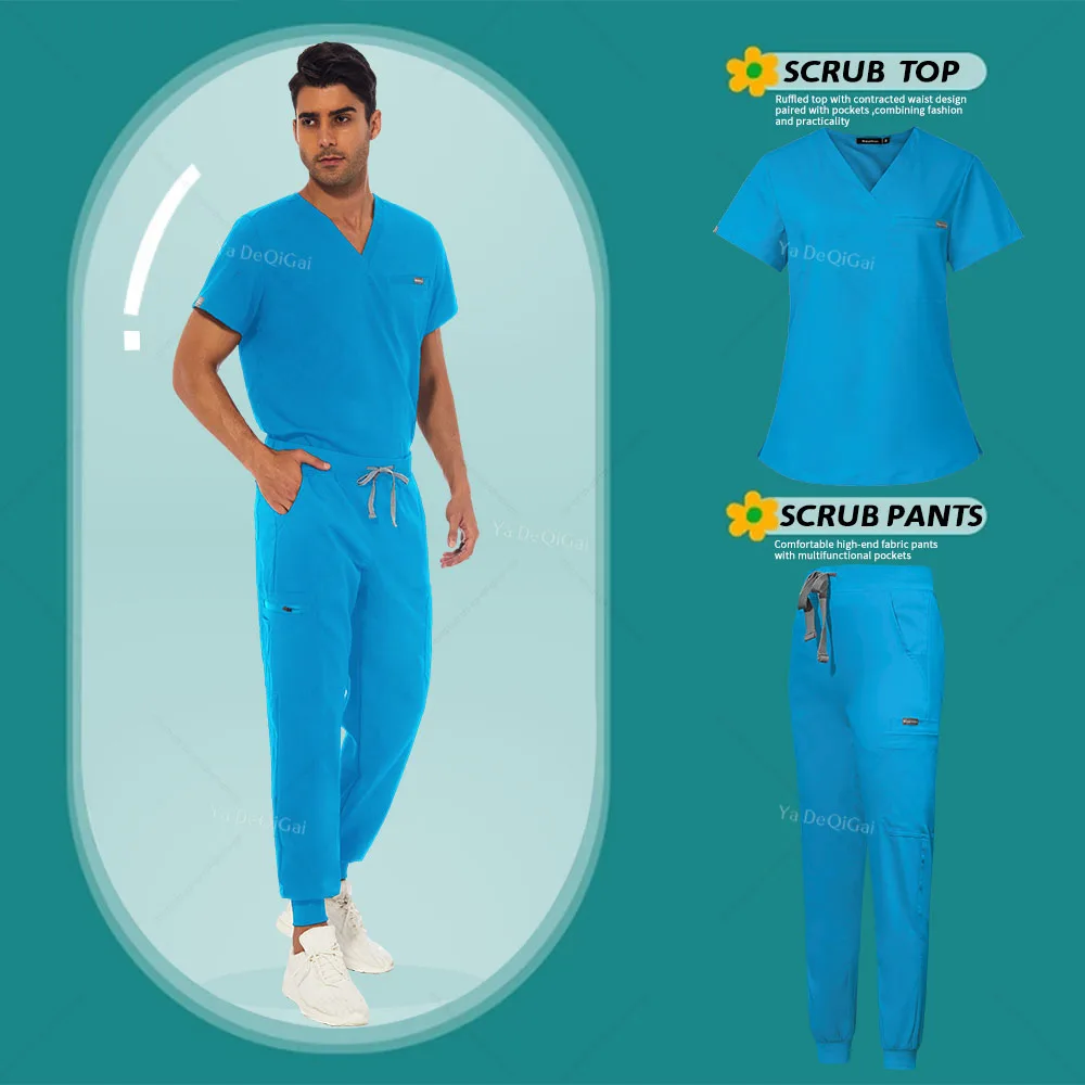 

Unisex Scrubs Medical Sets Doctor Scrub Tops Pants Pet Grooming Clinic Workwear Nurse Nursing Uniforms Surgical Uniform