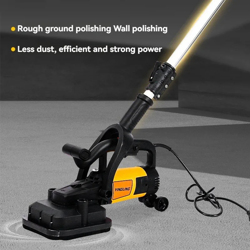 Handheld Rough Grinder Dust-free Plasterer Long Rod Polishing Floor Grinder Four Head Concrete Grinding Machine