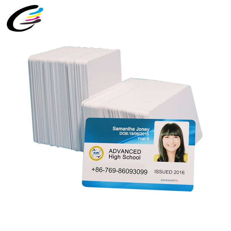 100pcs a lot FCOLOR Fast Shipping Waterproof CR80 Blank PVC Inkjet Card Plastic PVC Card for T50 L800 Printer