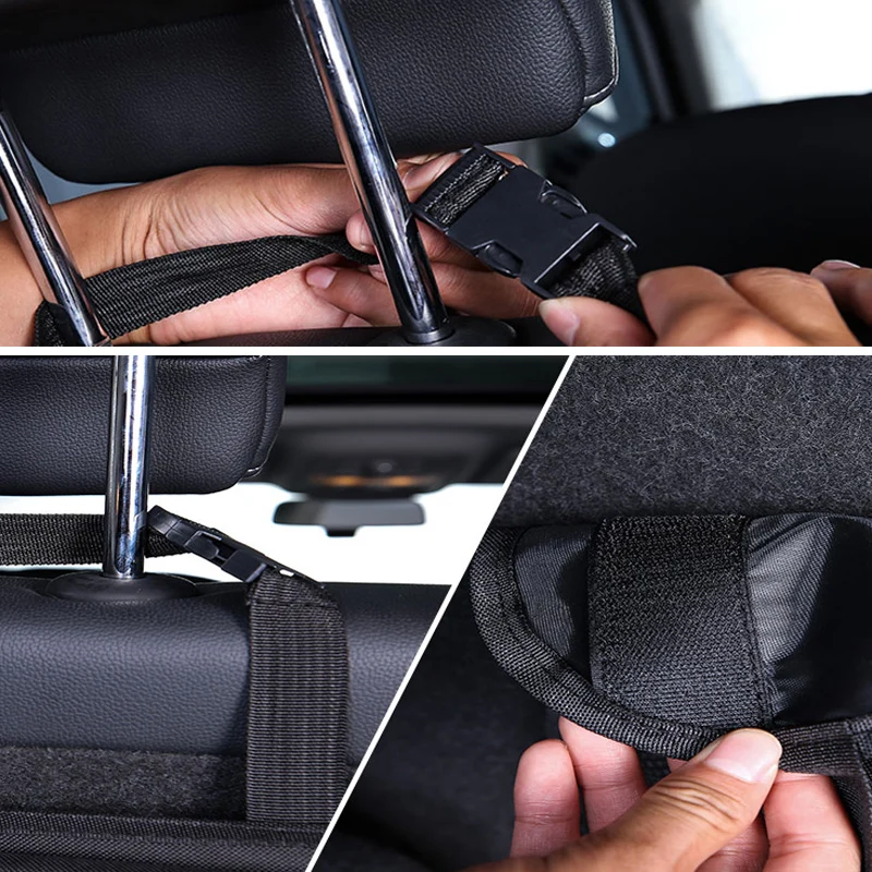 Organizzatore Per Sedile Posteriore Auto – Multi-Tasca In Tessuto Oxford Impermeabile – Ripiegabile – Adatto A SUV – Nero - 4