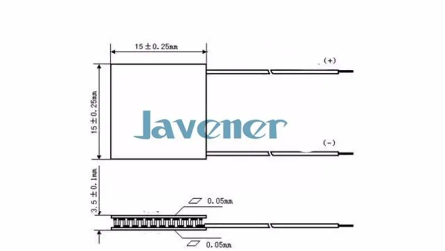 TEC1-01708 Heatsink Thermoelectric Cooler Peltier Cooling Plate 15x15mm Refrigeration Module
