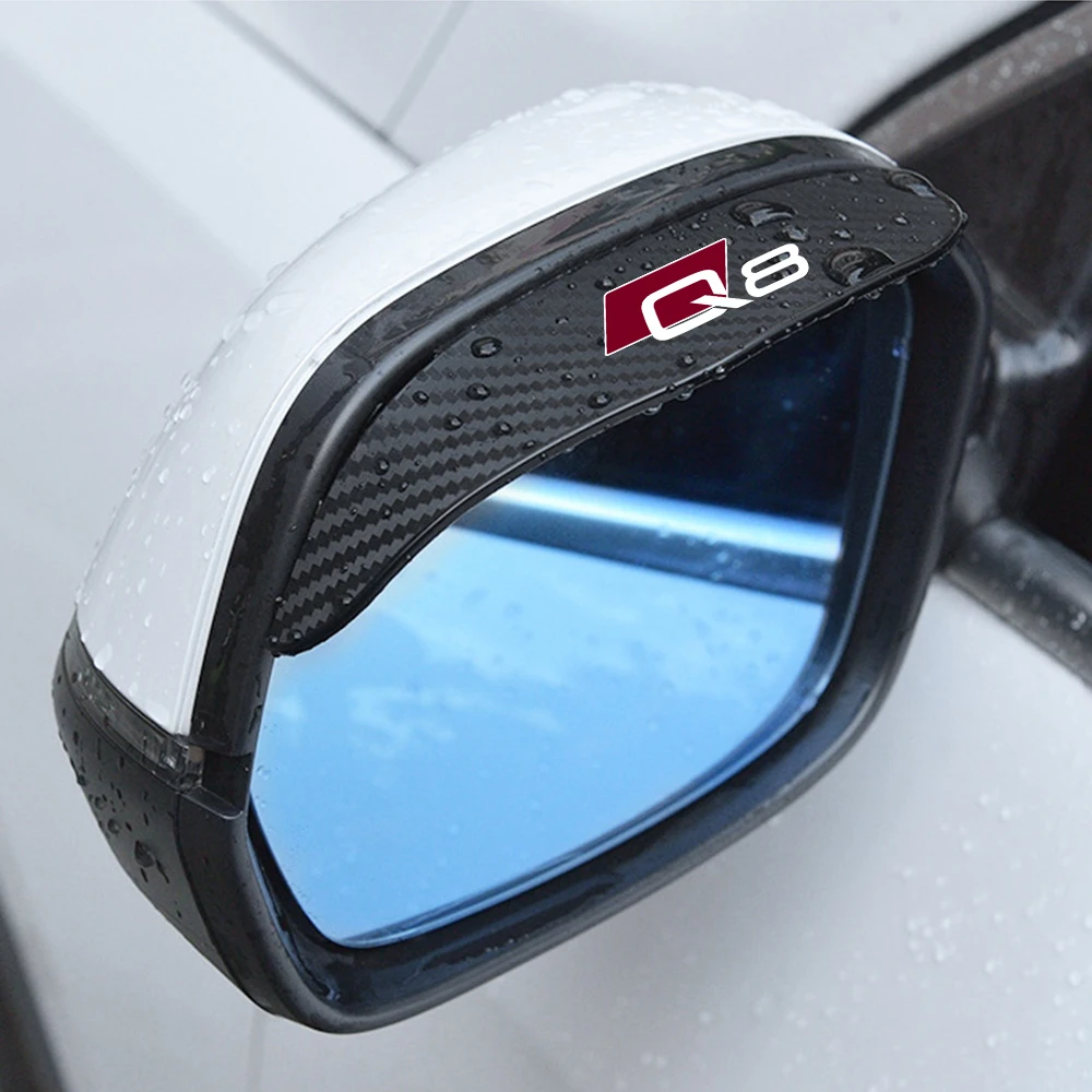 2Pcs car accessoires Awnings Shelters Rearview Mirror Rain Cover Carbon Fiber Side For Audi A1 A3 A4 A5 A6 A7 A8 Q3 Q5 Q7 Q8