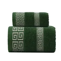 2PCS Green Bath Towels Set 1pcs Big Bath Towel 70x140cm and 1pcs Hand Face Towel 34x74cm Christmas Gift Sport Home Towels Set 1