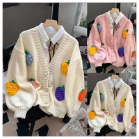Spring Long Sleeve Women's Blouse Heart Printing Baggy White Polo Collar Streetwear Fashion Single Breasted Female TOPs Shirt - Image 3