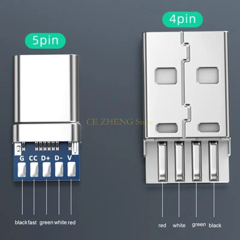 E56B USB 4PIN/Type C 5Pin 90도 직각 수리 교체 어댑터 전화