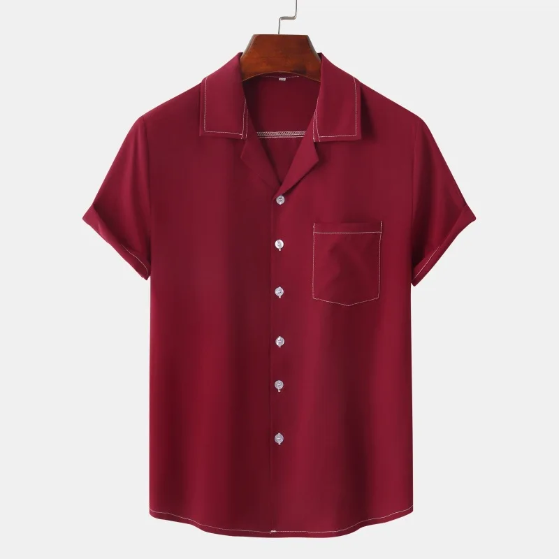 

Men's Summer Solid Polo Short Sleeve Shirt Ice Silk Shirt