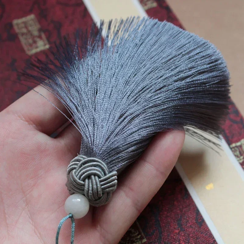 2Pcs 10cm 부드러운 술 수제 부드러운 공예 지방 Tassels 책갈피 쥬얼리에 대 한 파란색 된 Tassels 키 체인 장식 DIY 프로젝트 만들기