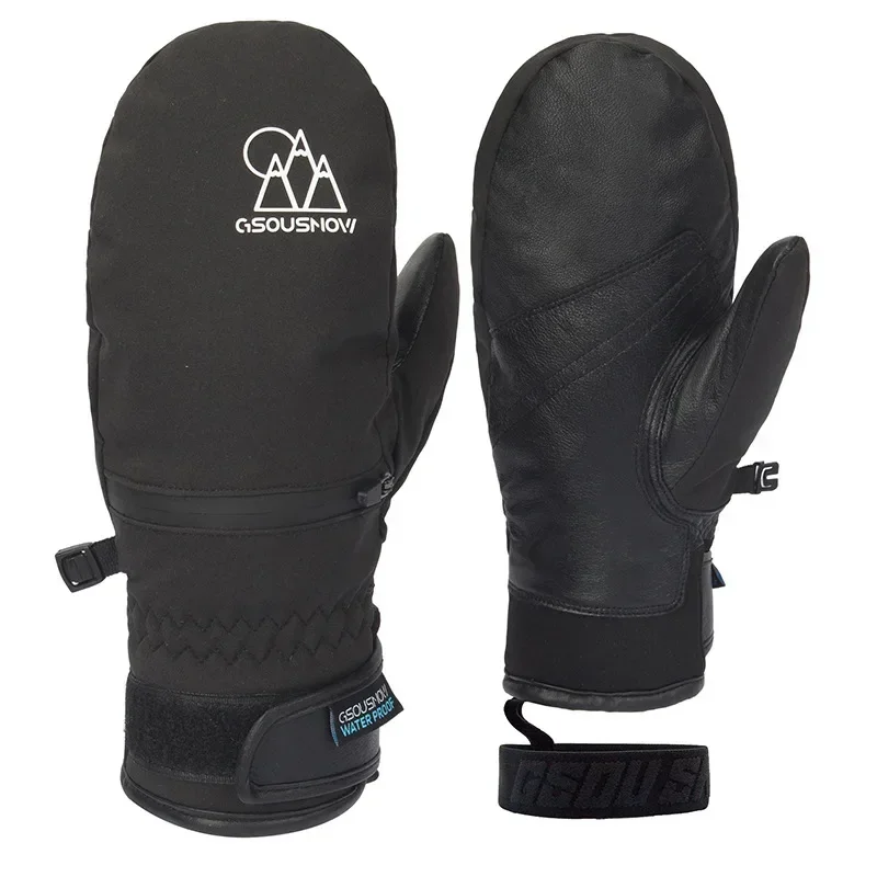 2025 New Men Women Snowboarding Mittens Waterproof Windproof Warm Profession Sheepskin Skiing Glove Inner Five Finger Ski Gloves 3