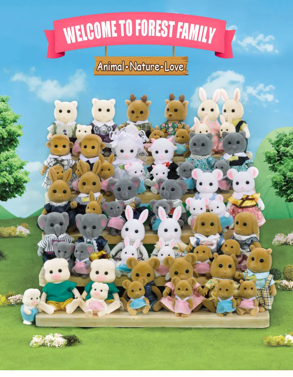 Simulation Wald Tier Baby Spielzeug Kaninchen Familie Puppen Puppenhaus Figuren Sammeln Spielzeug 4,5 CM 1:12 2PCS Möbel Set geschenk – Detail 1