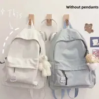 New Canvas School Backpack Daisy Embroidery Schoolbag Large Capacity Portable Travel Bag Teenagers