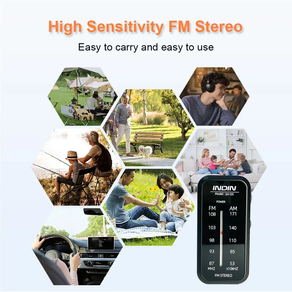 Portable Radio AM FM,Small Pocket Radios,Stereo Sound with Earphones,2 AAA Battery Operated for Indoor,Outdoor Walking,Jogging - 6