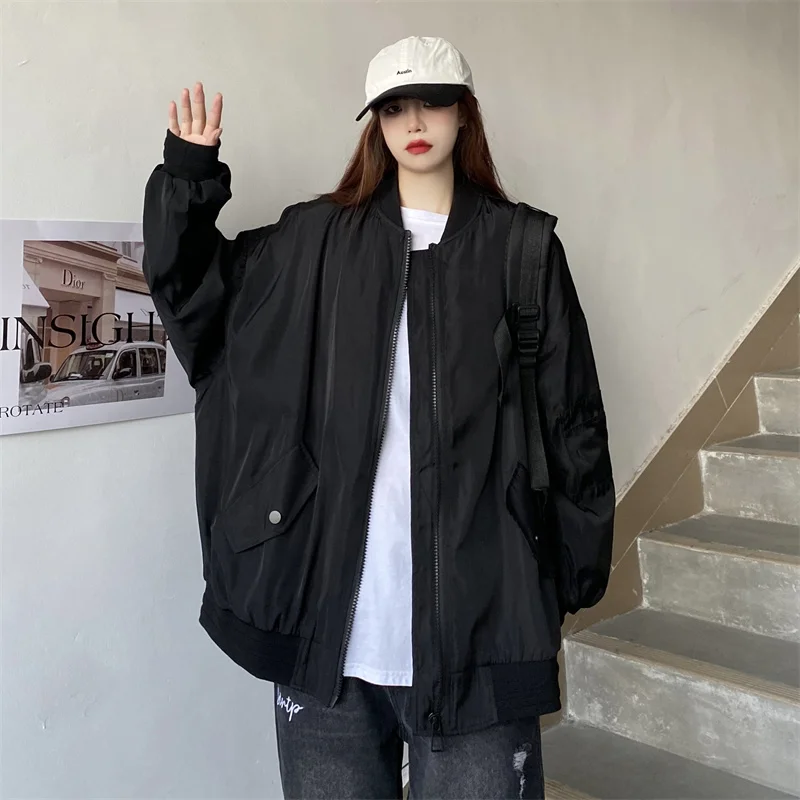 South Korea ins2022 Autumn Personality Versatile Korean Version of Street Loose Baseball Uniform Bomber Jacket Jacket Men Women