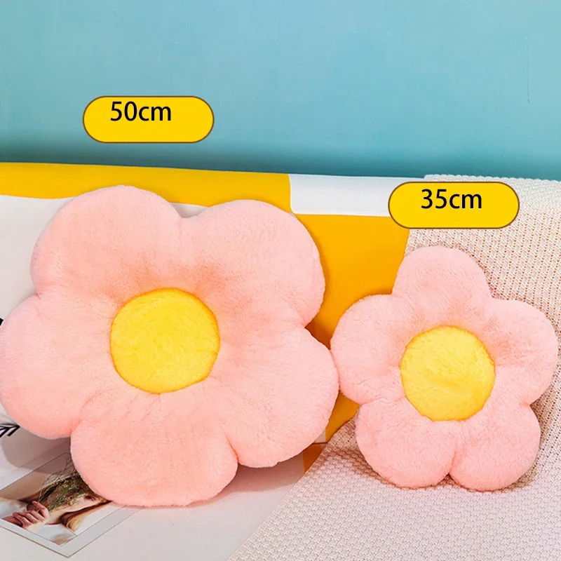 35cm/50cm Sunflower Cushion Soft Warm Sofa Bed Sleeping Back Colorful Flowers Plush Pillow Home Decor Floor Winter Thick Mat 5
