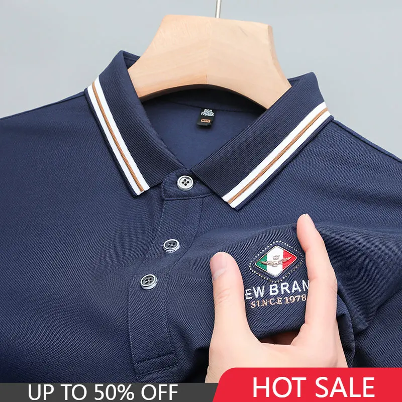

Embroidery Cotton Polo Shirts Short Sleeve 2023 Summer T-shirts Fashion Lapel Tops Trend Men Clothing Designer Roupas Masculinas