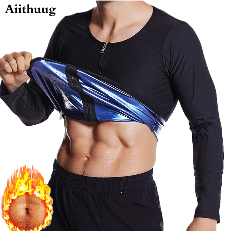 Aiithuug Sauna Suit Men Sweat Sauna Jacket Long Sauna Suit Men Sweat