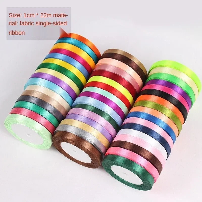 Wedding Birthday Party Decorative Satin Ribbons 1cm 22Meters satin ribbons satin ribbon ribbon decoration ribbon supplies