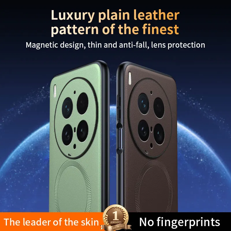 Luxury Leather Full Protective Business Case with Magnetic Lens Shield