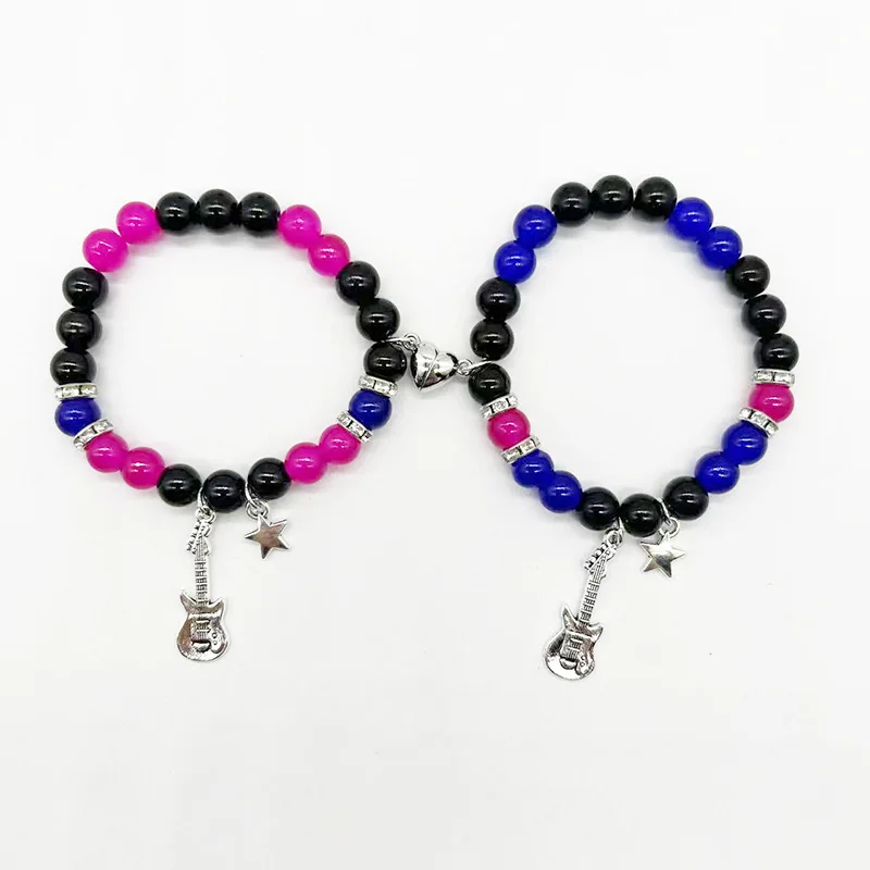 

2pcs/set Magnetic Couple Beads Bracelet Tv Girl Matching Bracelets Who Really Cares Album Inspired Bracelets Friends Jewelry