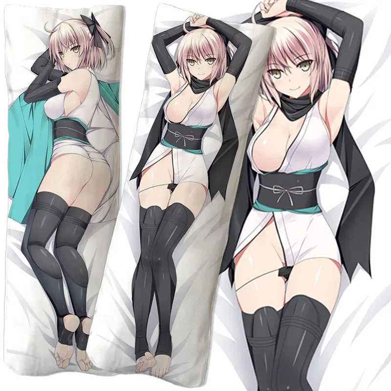 

Game Okita Souji Afu figure Equal body hug body pillow pillowcase double-sided 3D printing bedding DIY two-dimensional sexy gift